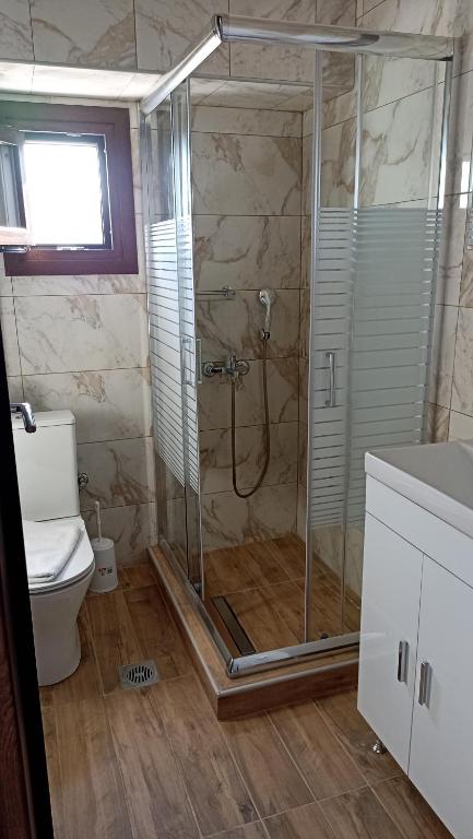 Koupelna v ubytování Villa Karapataki