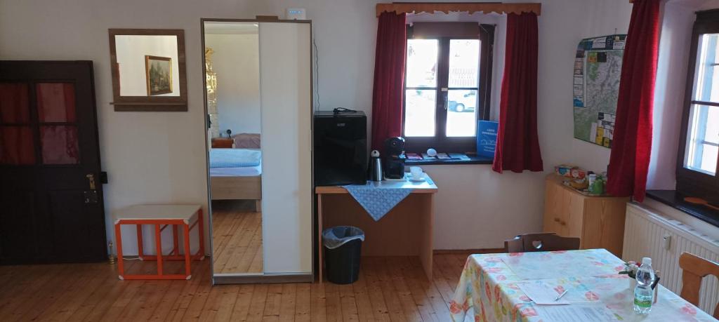 Postel nebo postele na pokoji v ubytování Altmühle
