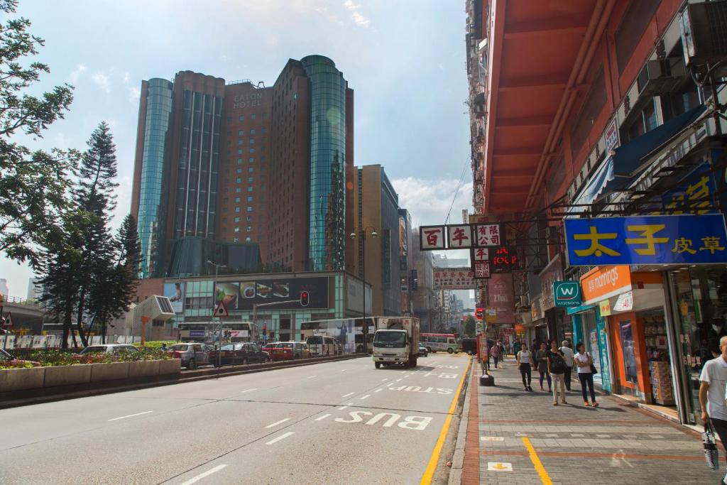 Nespecifikovaný výhled na destinaci Hongkong nebo výhled na město při pohledu z hotelu