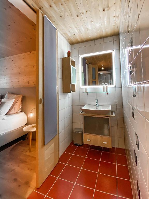 Koupelna v ubytování Chalet 4 Saisons