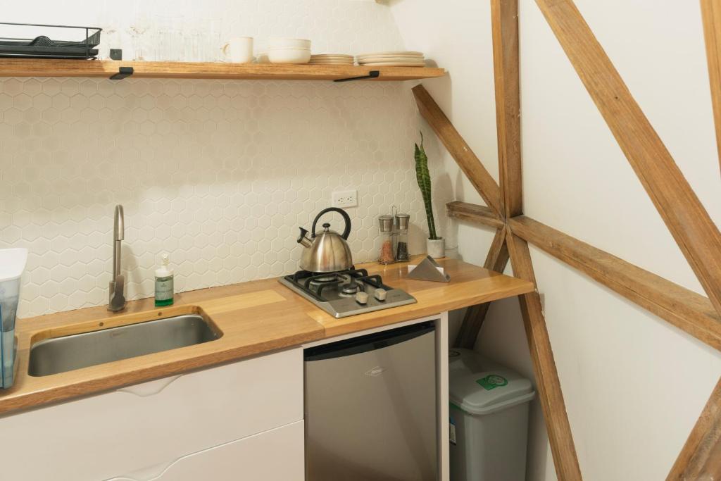 Kuchyň nebo kuchyňský kout v ubytování Terramia Estate