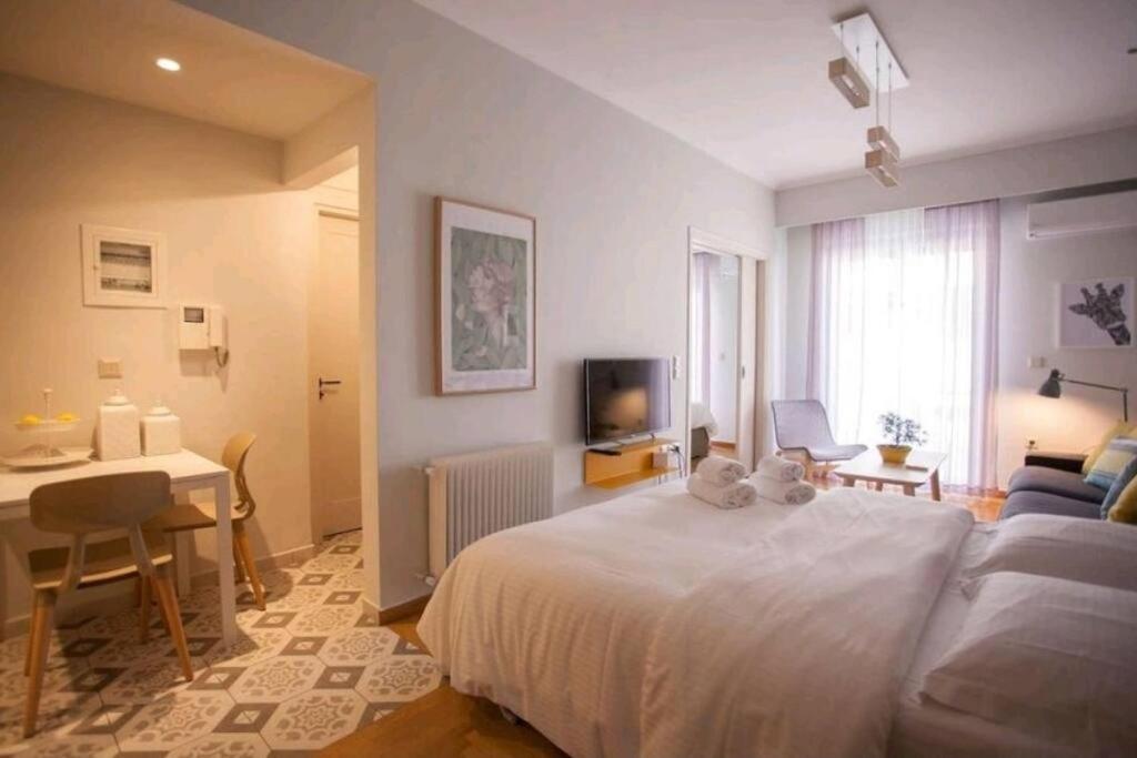 Posteľ alebo postele v izbe v ubytovaní Stylish apartment in Acropolis