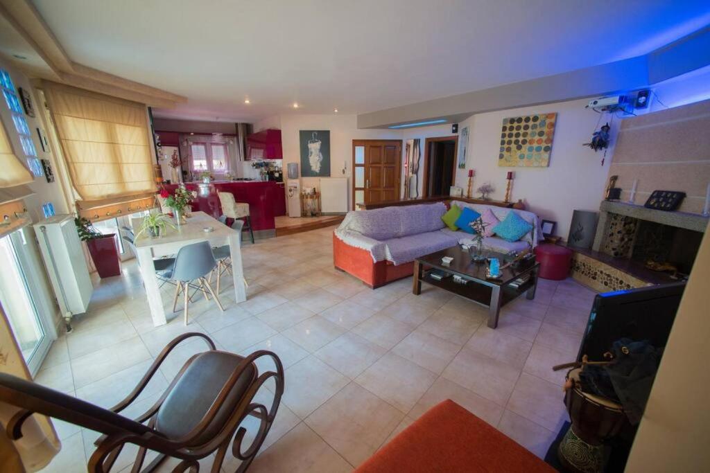 Posezení v ubytování Volos Lux Apartment