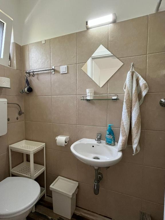 Koupelna v ubytování Apartments Simba