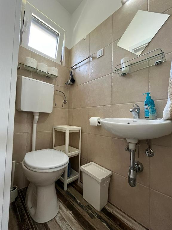 Koupelna v ubytování Apartments Simba