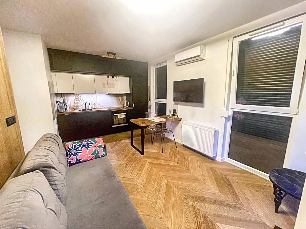Televízia a/alebo spoločenská miestnosť v ubytovaní Garden Apartment Self Check-in - Bezkluczowy Dostęp w 10 minut o każdej porze