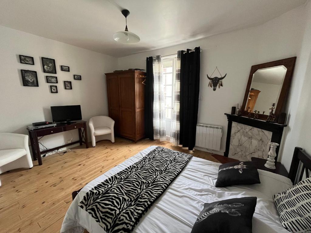 Postel nebo postele na pokoji v ubytování Villa les Flots
