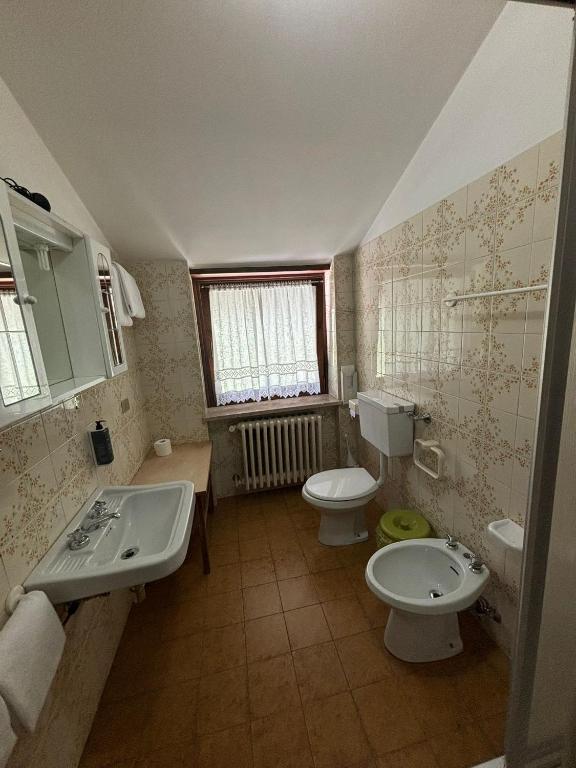 Koupelna v ubytování Hotel Miravalle