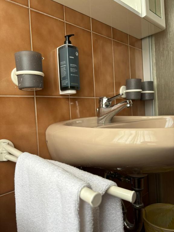 Koupelna v ubytování Hotel Miravalle