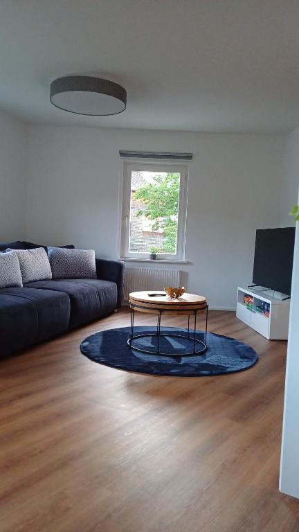 Posezení v ubytování Ruhige Stadtwohnung, 107 m2