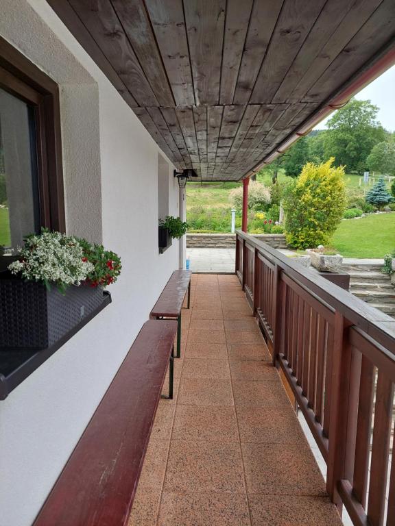 Balkón nebo terasa v ubytování Penzion SLUPEČNÁ