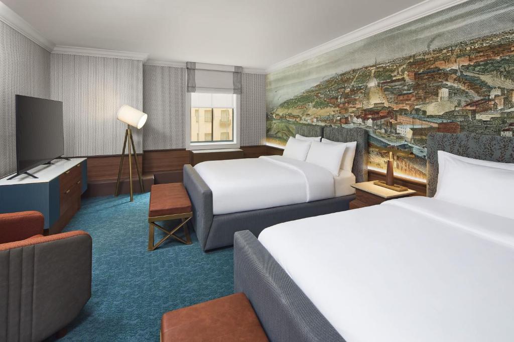 Hotel Cleveland Autograph Collection - Queen Room Met Twee Queensize Bedden En Uitzicht Op Het Openbaar Vierkant