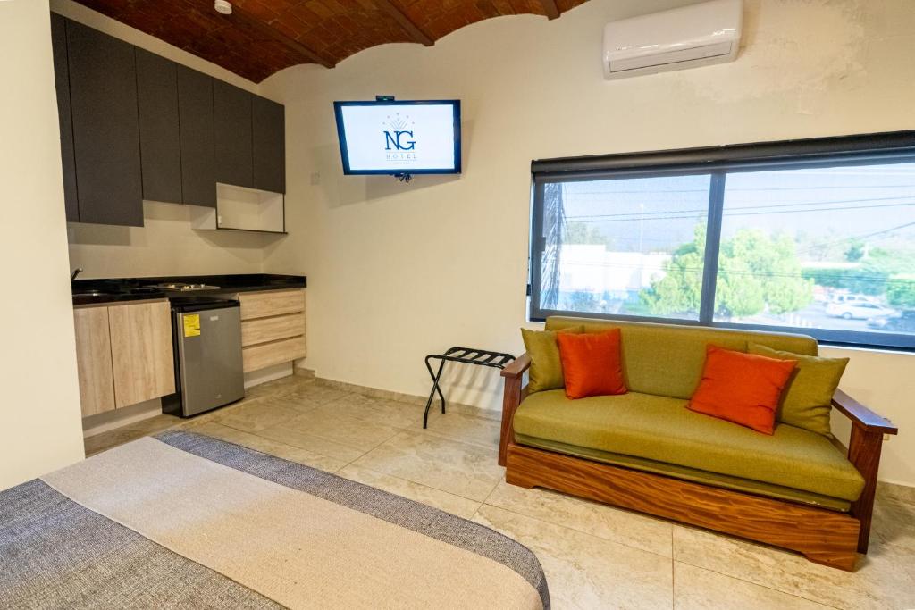 Kuchyň nebo kuchyňský kout v ubytování Hotel NG