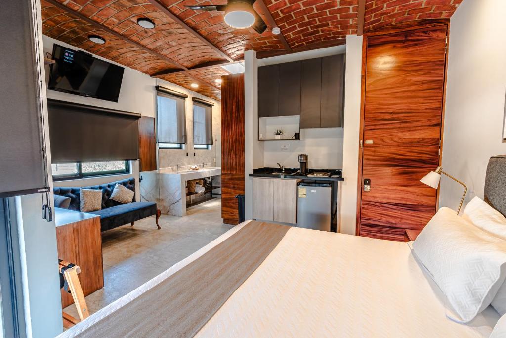 Kuchyň nebo kuchyňský kout v ubytování Hotel NG