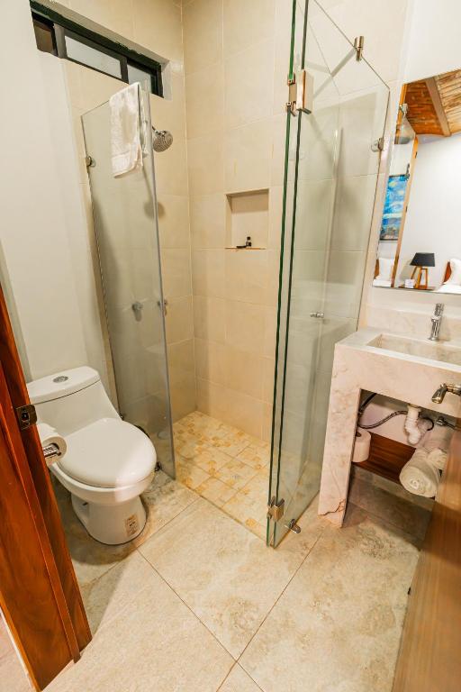 Koupelna v ubytování Hotel NG