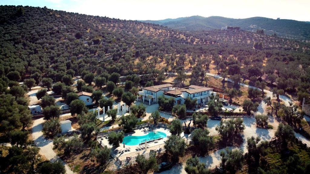 an aerial view of a resort with a swimming pool at Agriturismo Passione Natura in Vieste