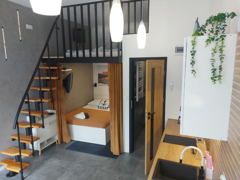 Ένα ή περισσότερα κρεβάτια σε δωμάτιο στο Apartament Morski Sen -Pachnący nowością-oddany do użytku w kwietniu 2024