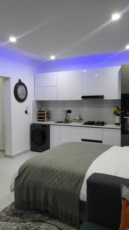 Kuchyň nebo kuchyňský kout v ubytování Stylish Modern Studio Apartment Banana Island Ikoyi
