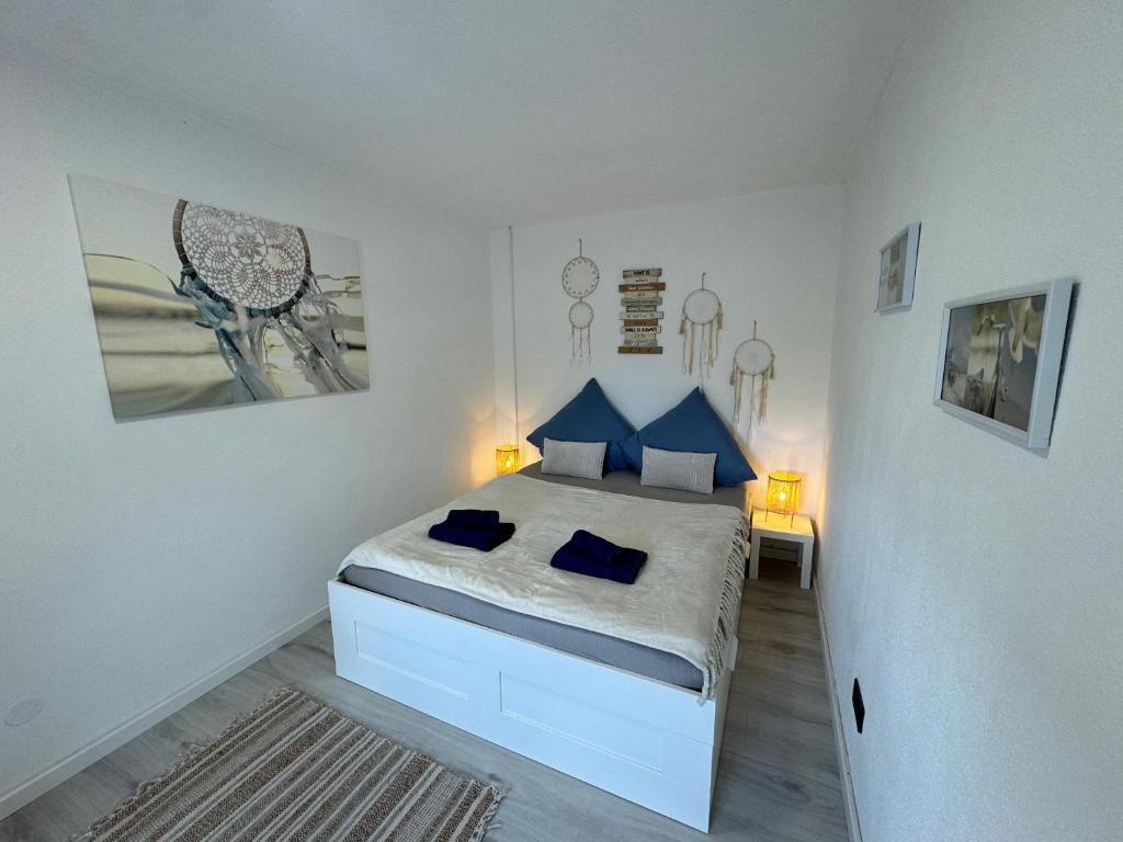 Ένα ή περισσότερα κρεβάτια σε δωμάτιο στο BOHO Apartment Vintage nähe Salzburg