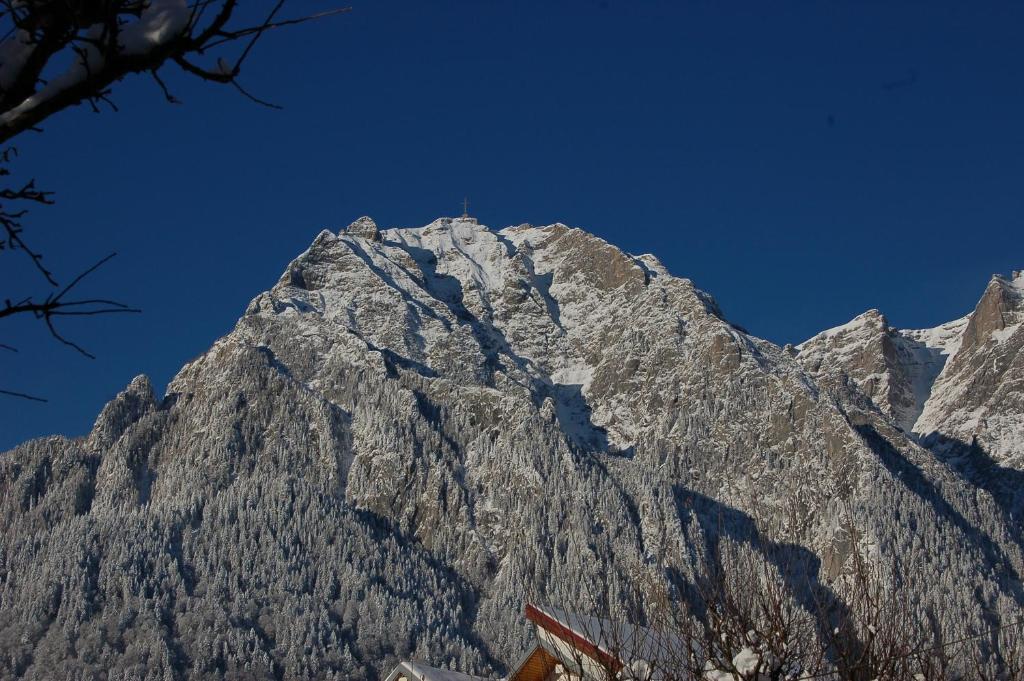 una gran montaña rocosa con un cielo azul en Cazare Casa Cristina, en Buşteni