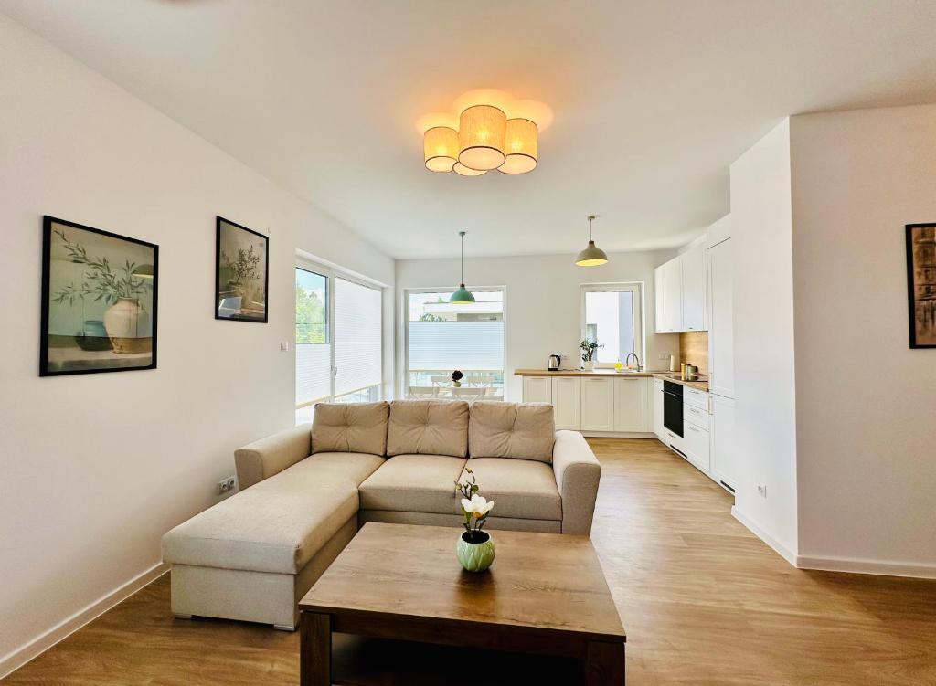 Χώρος καθιστικού στο Apartament Lidia - osiedle monitorowane, prywatne miejsce parkingowe