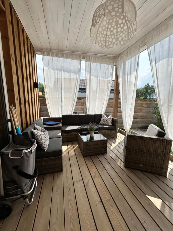 Posezení v ubytování Patio Dębki