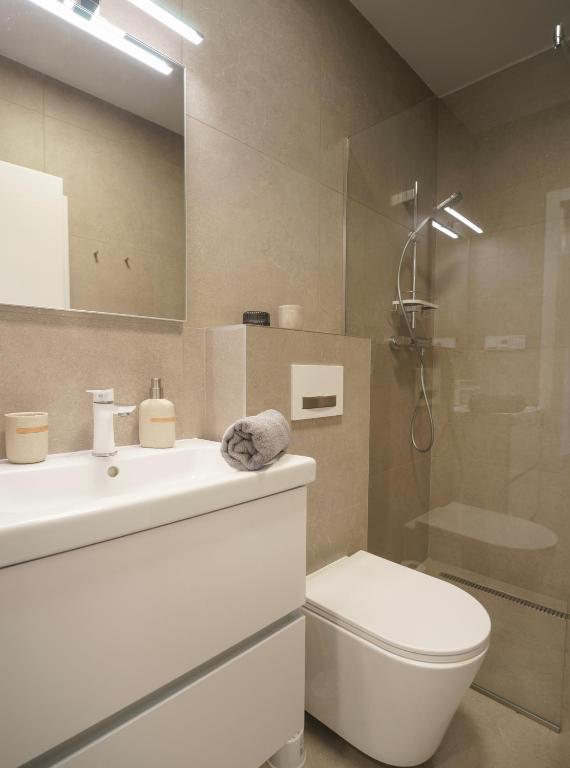 Koupelna v ubytování Apartments Poděbradova Premium