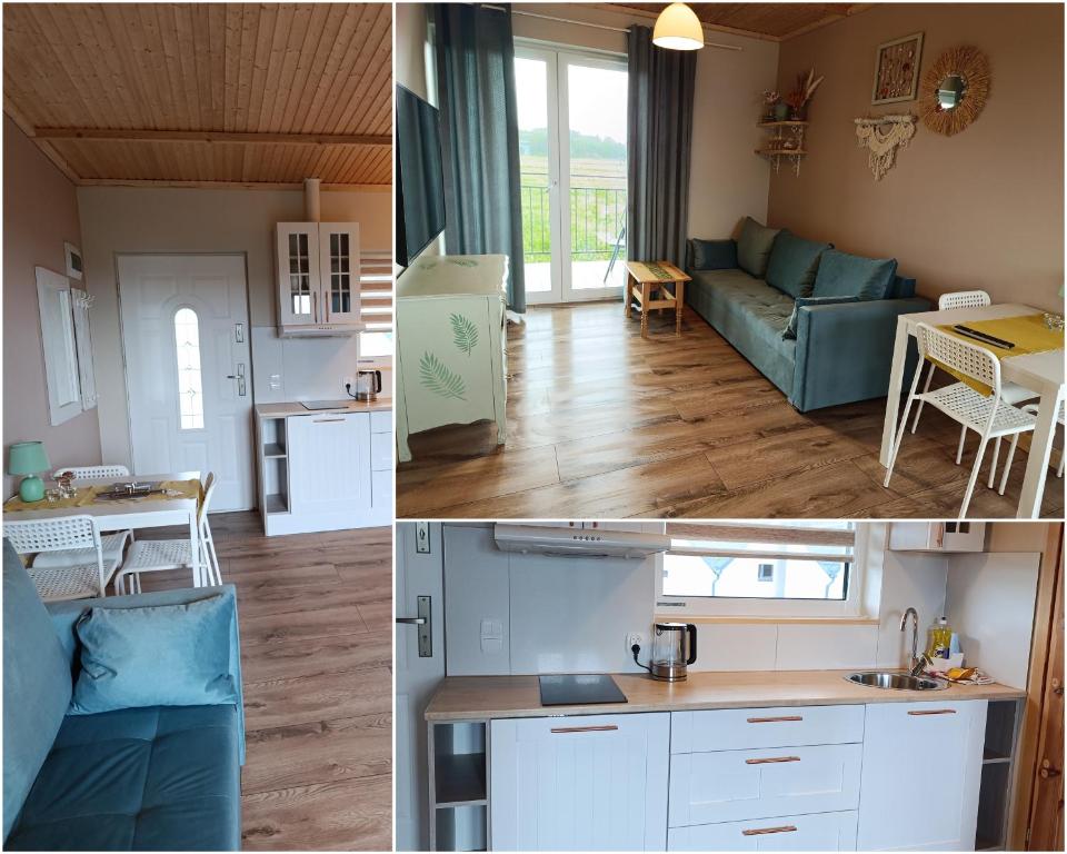 Kuchyňa alebo kuchynka v ubytovaní Apartamenty Poświata - z widokiem na łąki