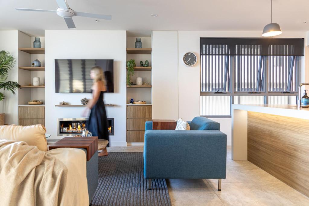 Posezení v ubytování Kings Beach Oceanfront Oasis
