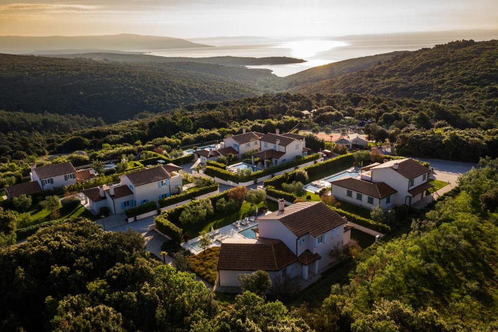 an aerial view of a villa in the hills at Mirana Luxury Villas in Kavran