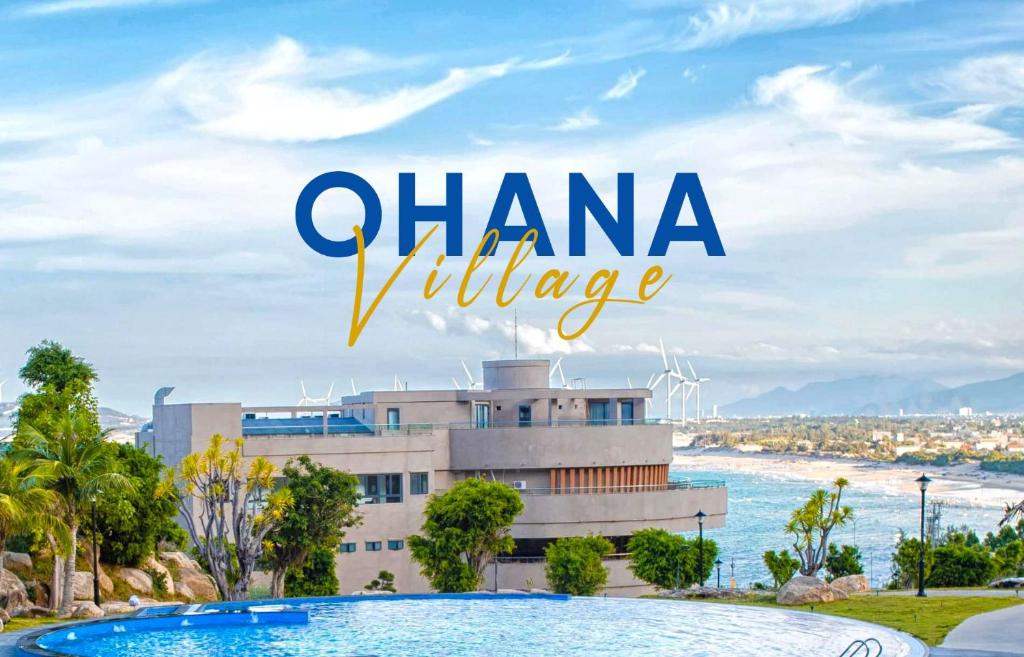 a sign that reads chana village in front of a building at Ohana Village in Phương Phi