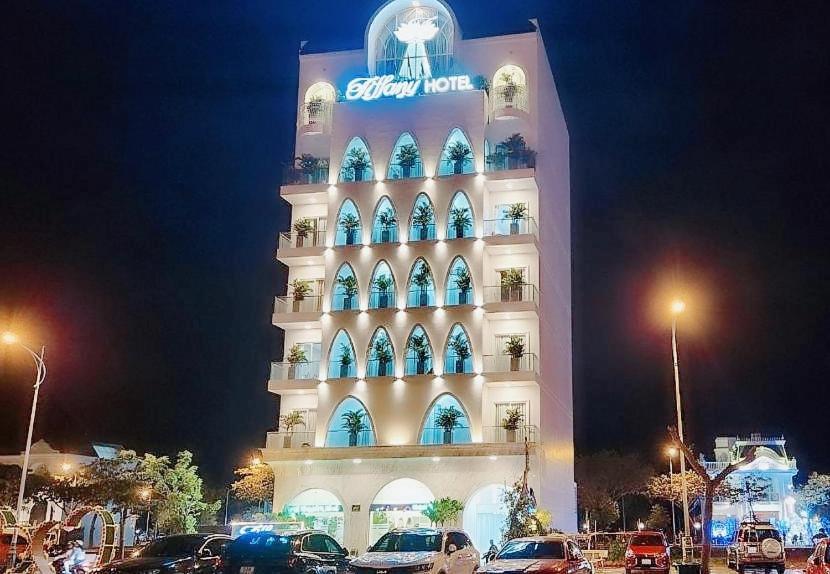 a large building with a sign on top of it at Tiffany Hotel & Restaurant in Phan Thiet