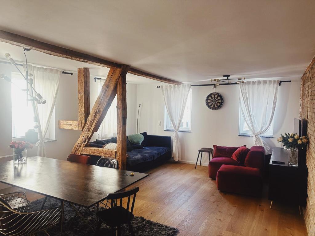 Χώρος καθιστικού στο Wunderschöne Loftwohnung mit Dachterrasse