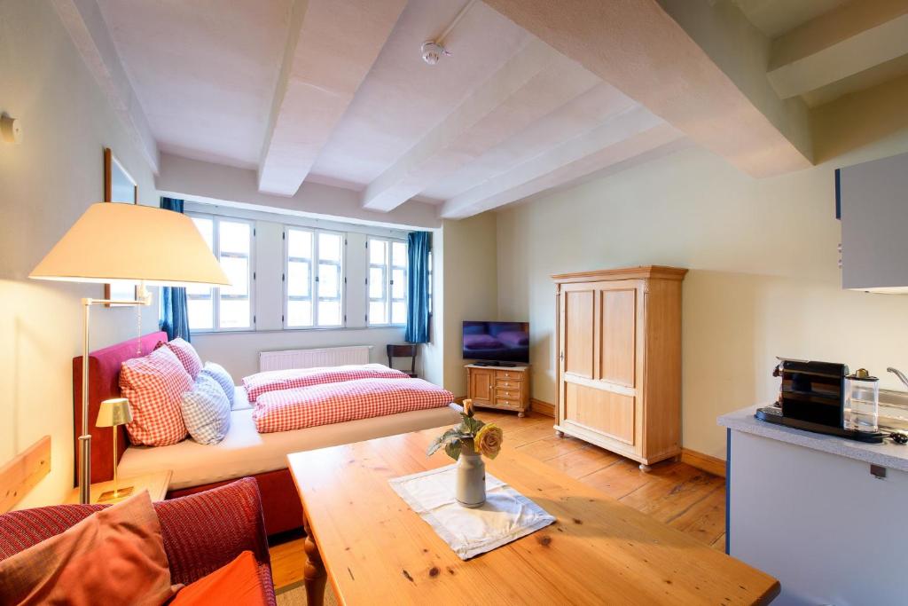 Kuchyň nebo kuchyňský kout v ubytování Hotel Pension St Nikolai