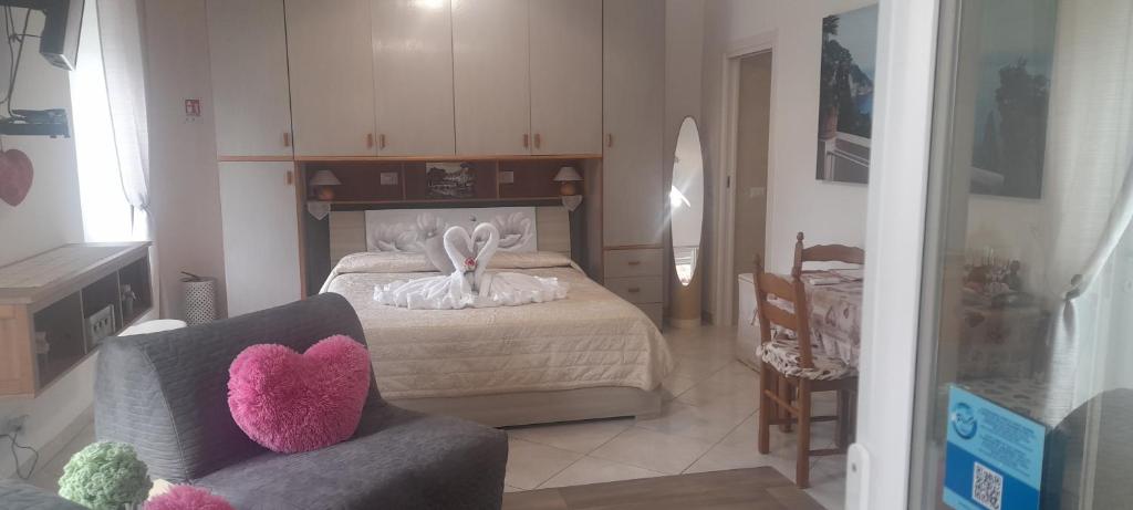 Letto o letti in una camera di La Necussella