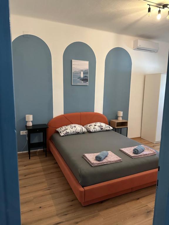 Posteľ alebo postele v izbe v ubytovaní App Zora, Centar Senj