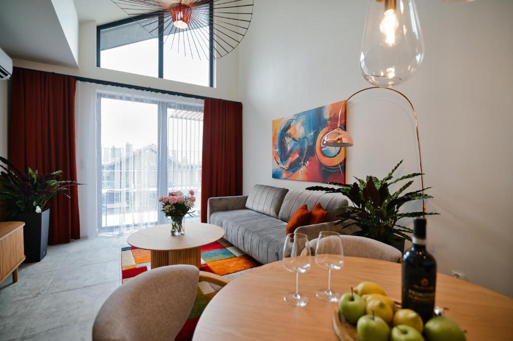 Χώρος καθιστικού στο Laguna Beskidów Resort - Apartament C48