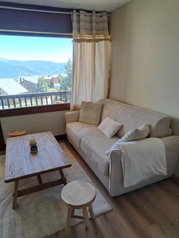Posezení v ubytování Studio cabine 4 couchages, vue face aux montagnes