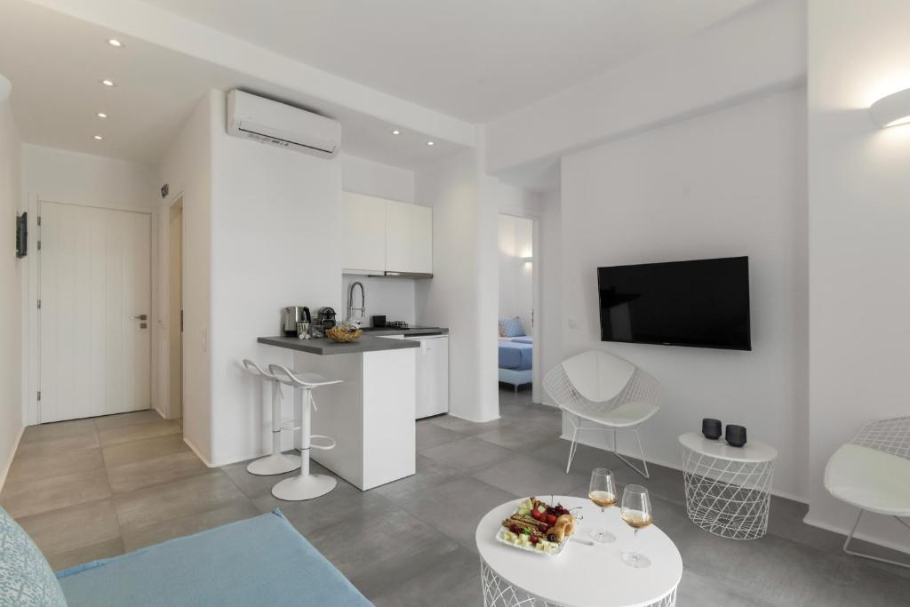 Kuchyň nebo kuchyňský kout v ubytování Alexander Suites
