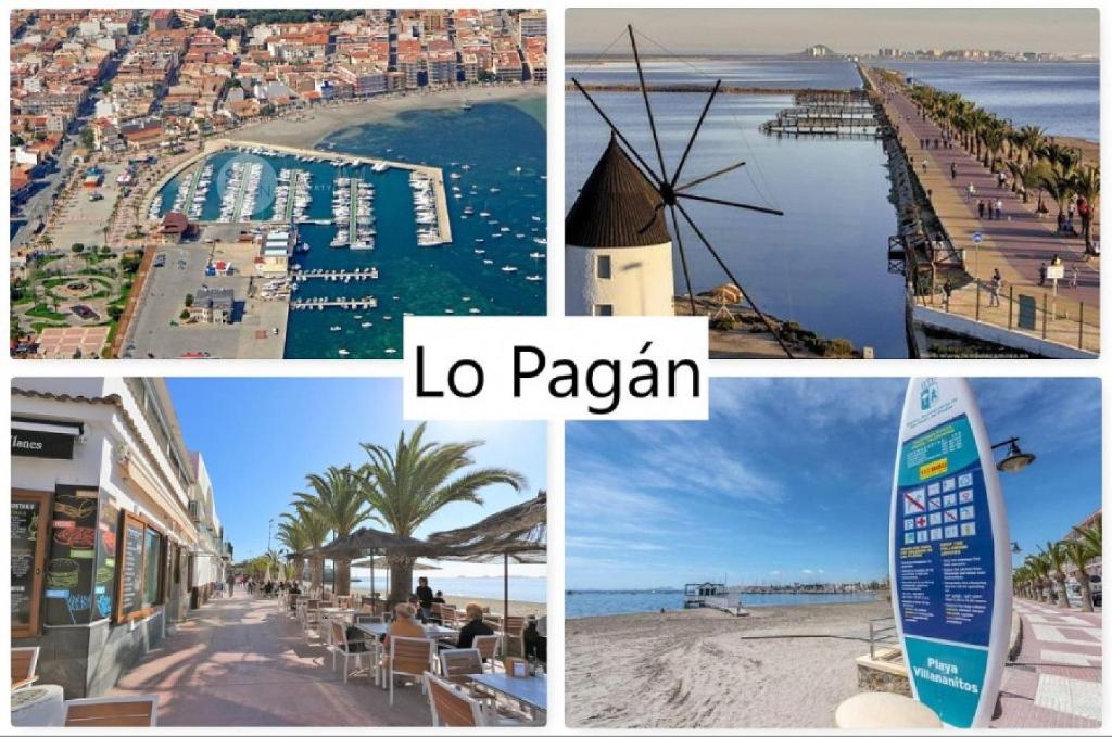 a collage of pictures of a beach and a town at Casa Aleks Lo Pagan in San Pedro del Pinatar