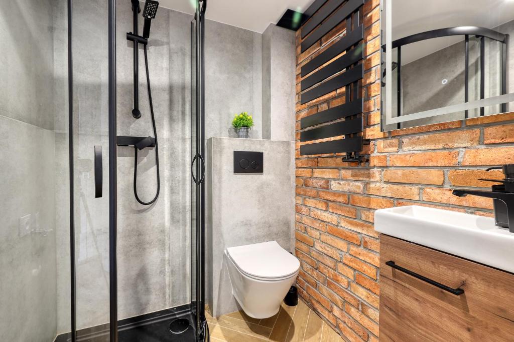 Koupelna v ubytování Industrial Apartment