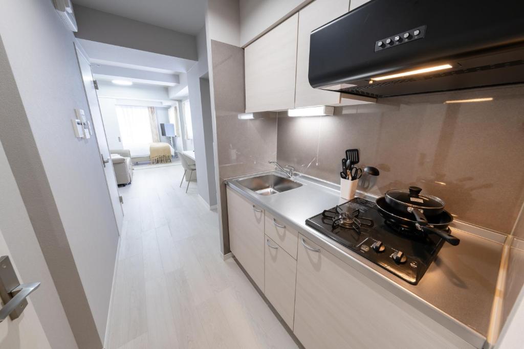 Kuchyň nebo kuchyňský kout v ubytování Provence Hotel