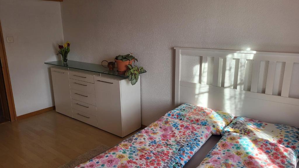 Postel nebo postele na pokoji v ubytování Auszeit