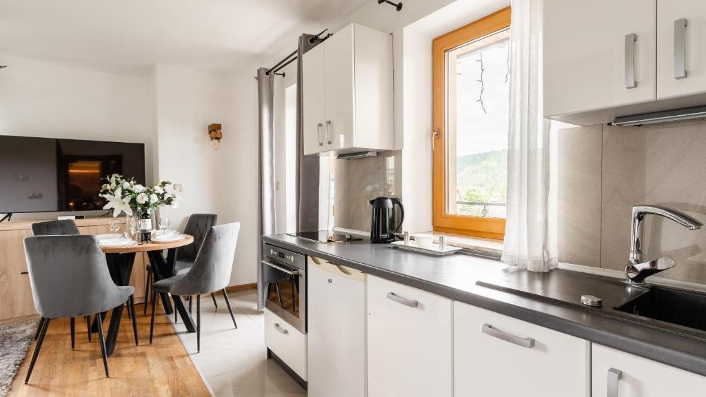 Kuchyňa alebo kuchynka v ubytovaní Aparthotel Delta Białka