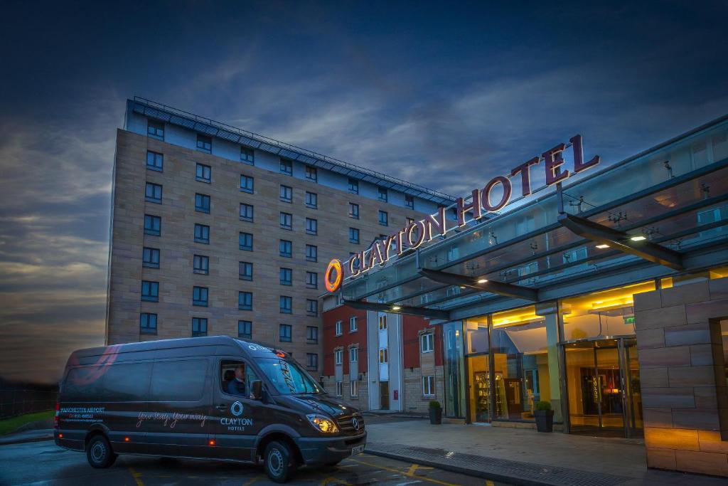 a van is parked in front of a hotel at Clayton Hotel, Manchester Airport in Hale