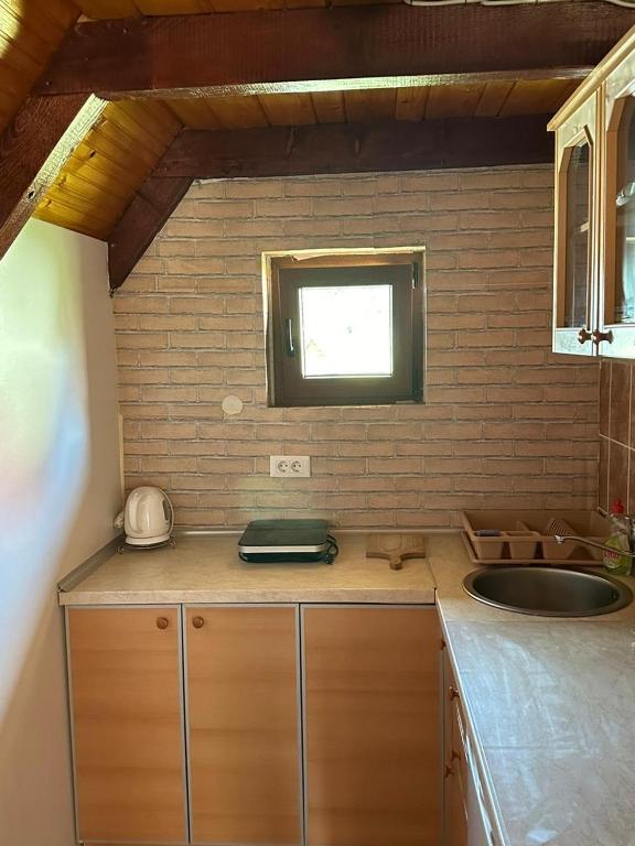 Kuchyň nebo kuchyňský kout v ubytování Bungalows Krstajić