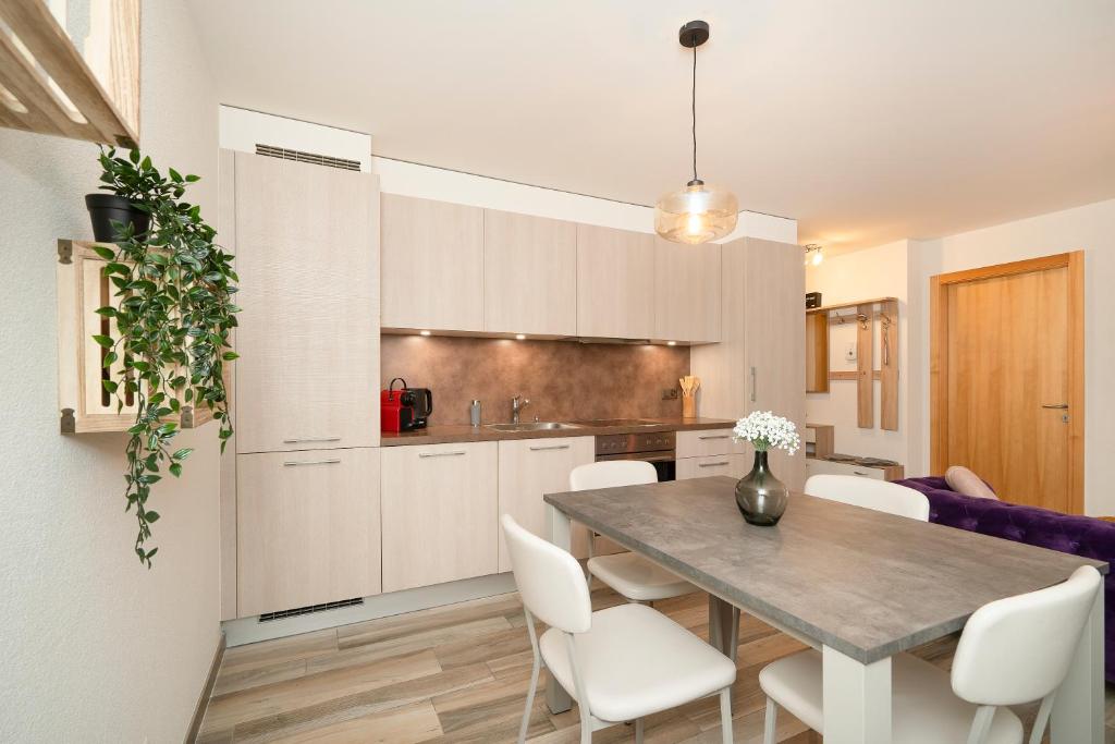 Kuchyň nebo kuchyňský kout v ubytování Apartment Lotus
