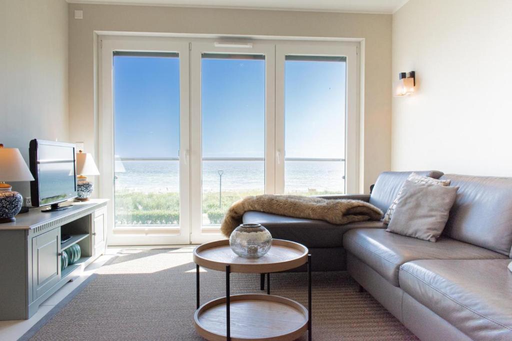 Posezení v ubytování Ferienwohnung Beach 66 in Haffkrug