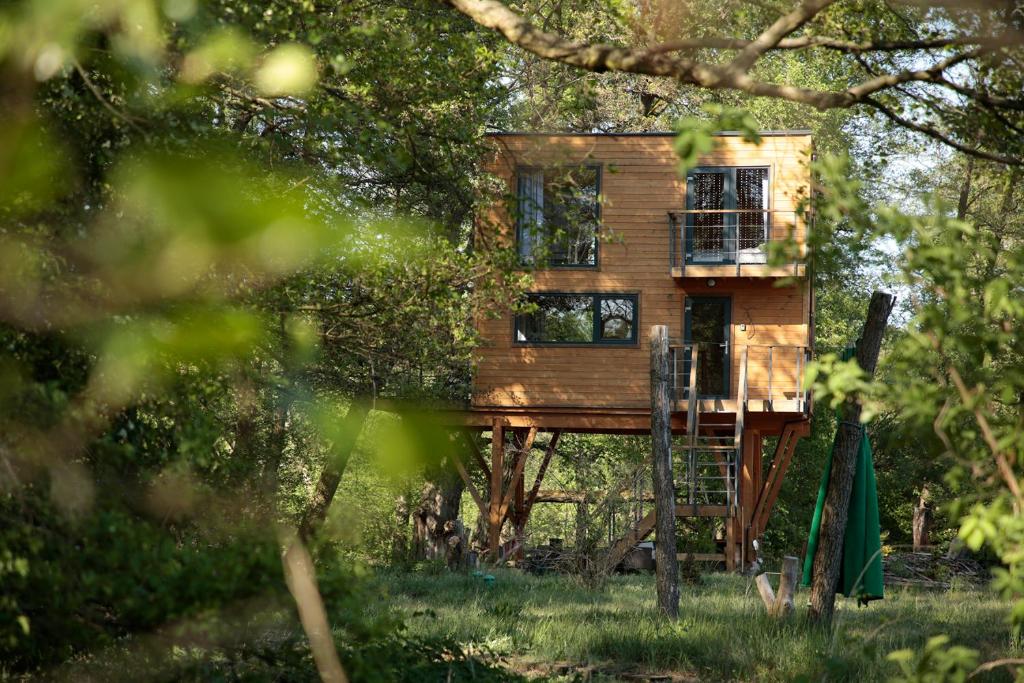 Vonkajšia záhrada v ubytovaní Domek na drzewie w Dolinie Uradu