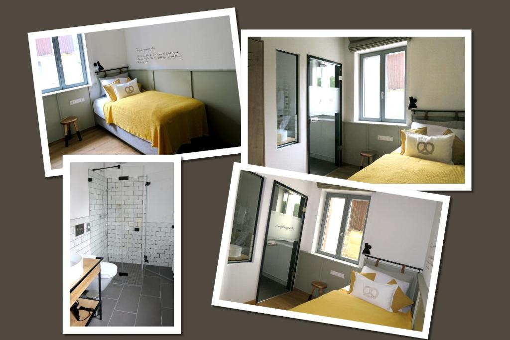 Postel nebo postele na pokoji v ubytování Gästehaus Gräf Haus